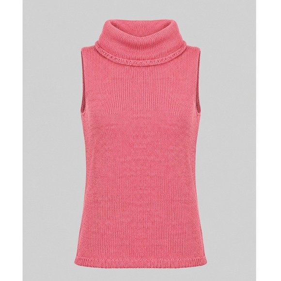 Dkny Sweaters - Vintage Y2K City DKNY Womens Rose Pink Cowl Neck Sleeveless Knit Sweater Top Med